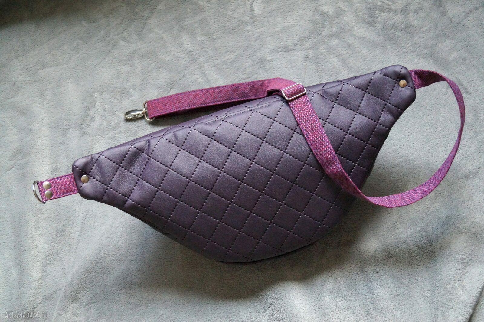 Nerka damska XXL ciemny fiolet - pikowana handmade