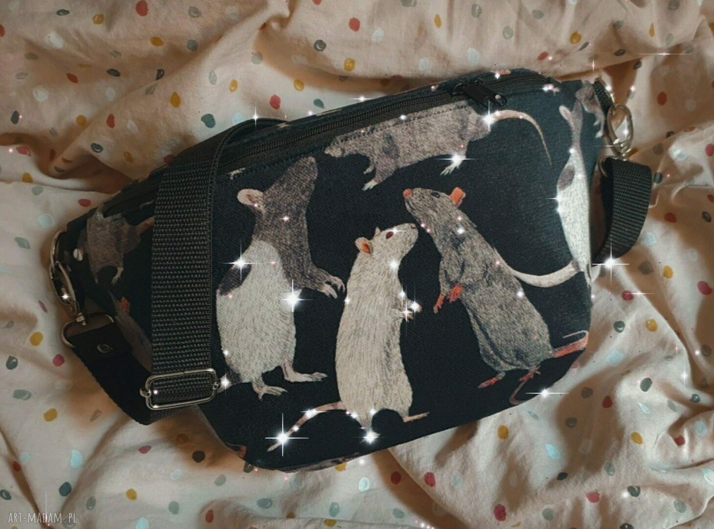 Nerka XXL „Szczury” z weluru z nadrukiem art Madam.pl