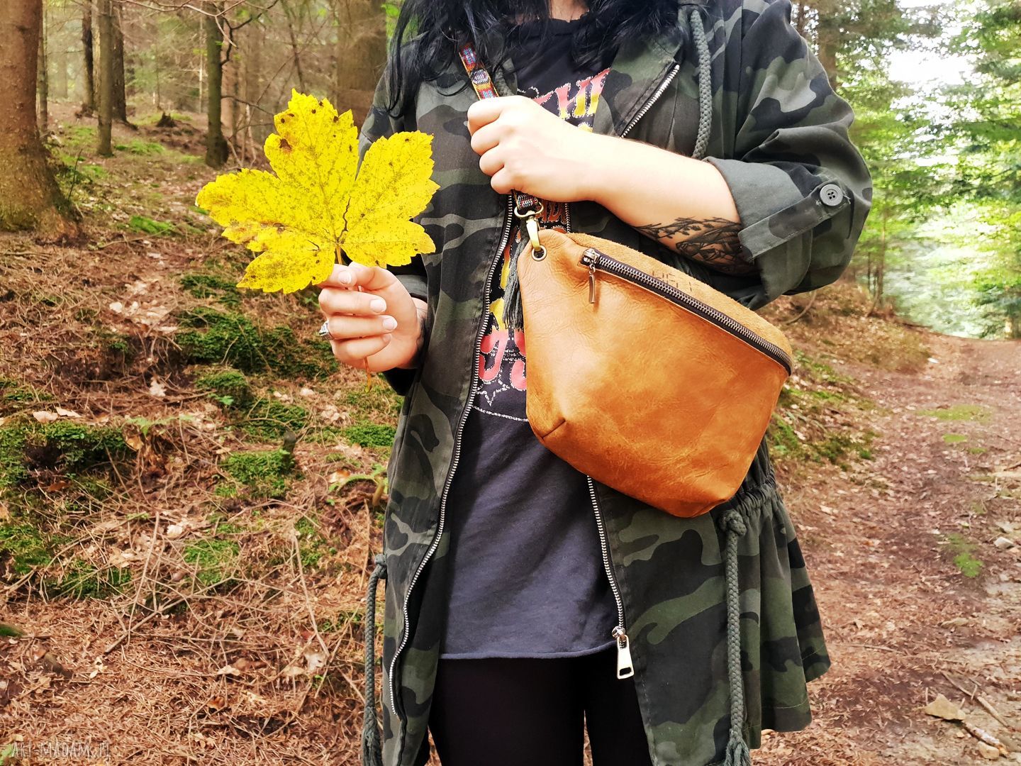 Nerka ze skóry naturalnej - torebka handmade na co dzień
