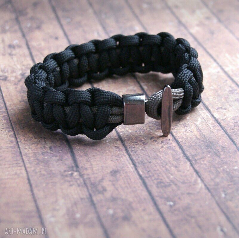 Masywna męska bransoletka Hello Sailor z paracordu - rozmiar M (handmade)