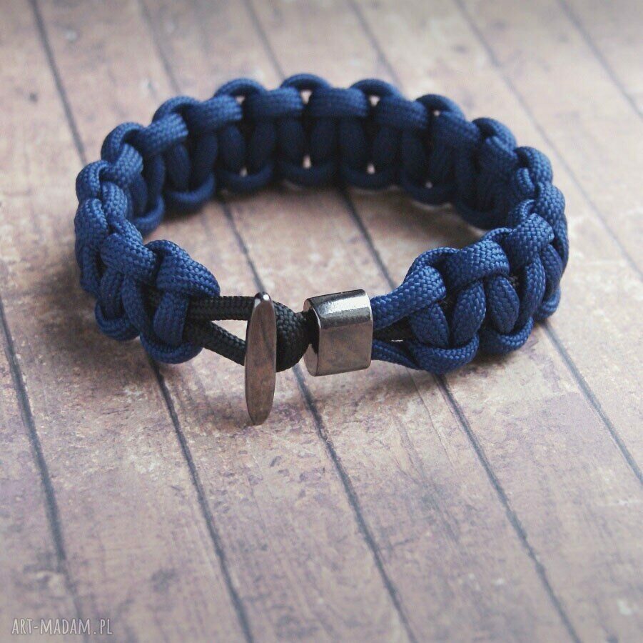 Męska bransoletka Hello Sailor z Paracord 4 mm - granat, rozmiar M