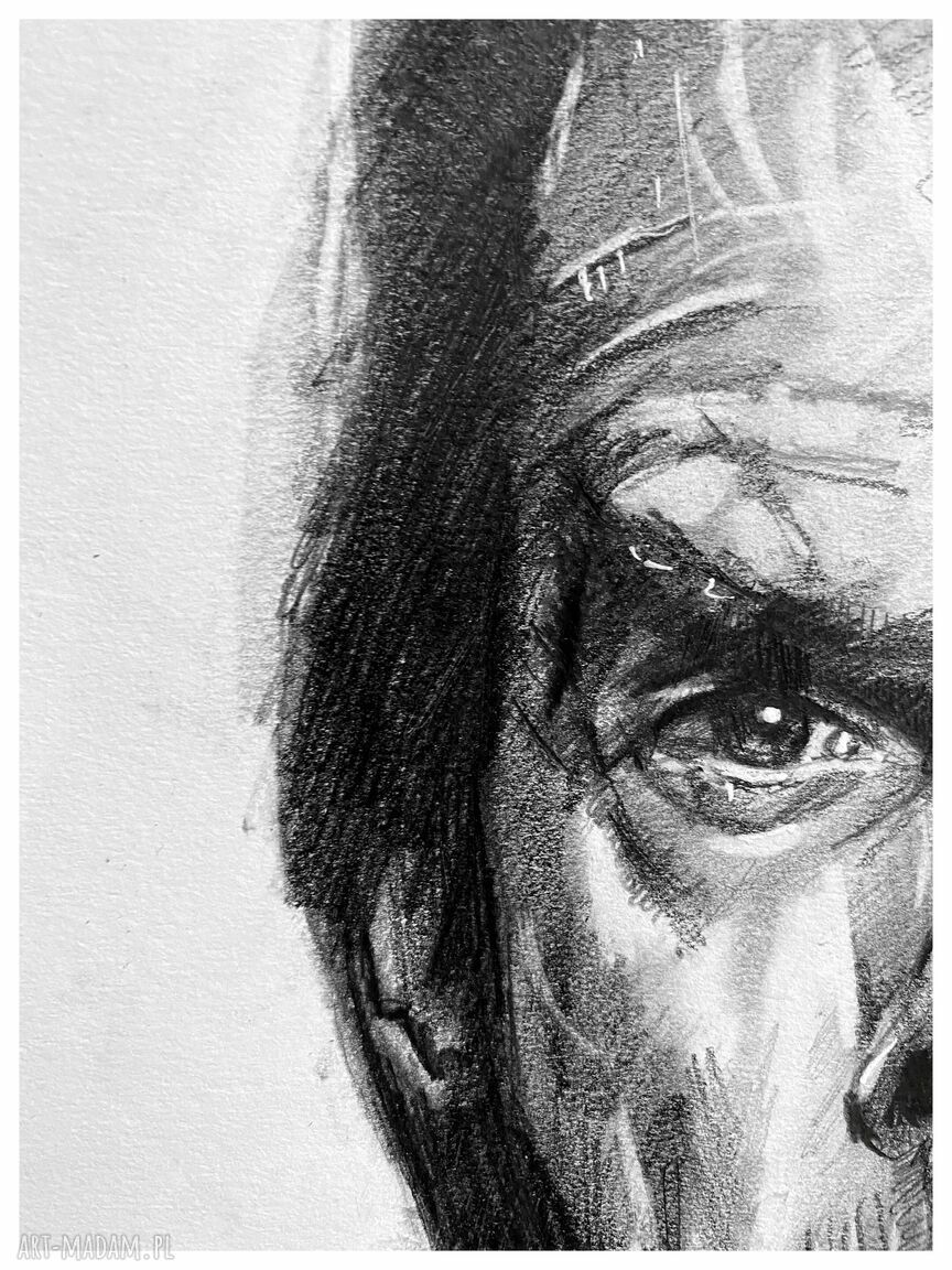 Portret Nick Cave - seria Ikony A3 - rysunek ołówkiem na prezent
