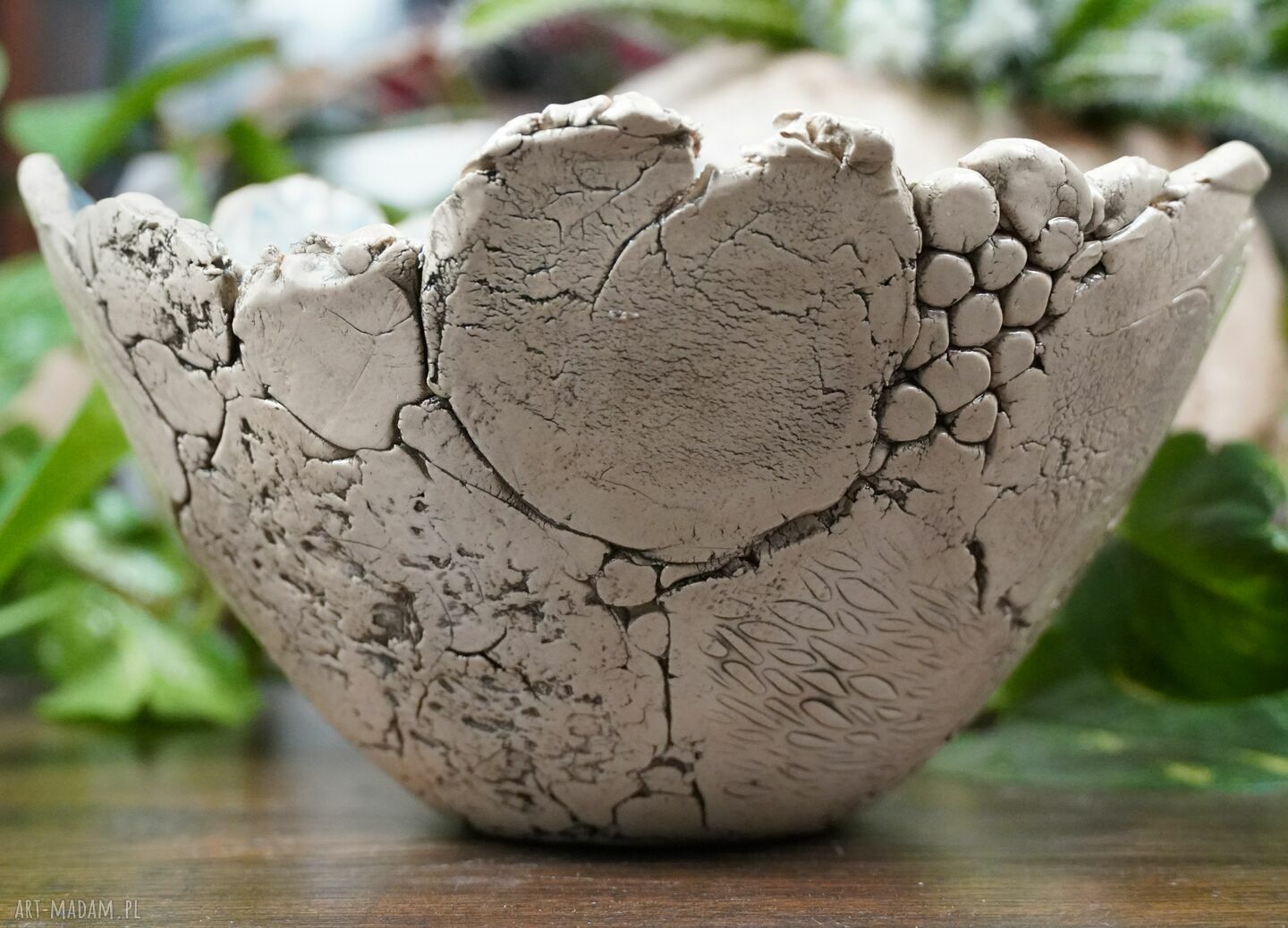 Niebieska miska ceramiczna - ręcznie lepiona z gliny