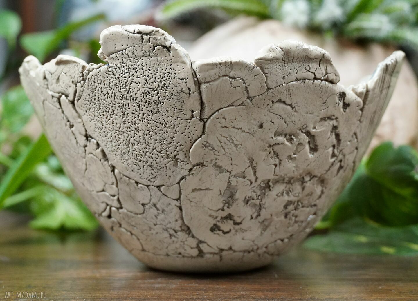 Niebieska miska ceramiczna - ręcznie lepiona z gliny