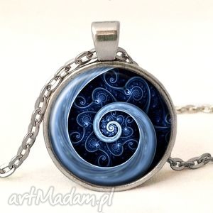 niebieska spirala - medalion z łańcuszkiem