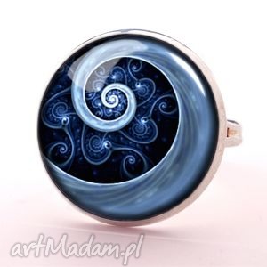 niebieska spirala - pierścionek regulowany, biżuteria elegancki