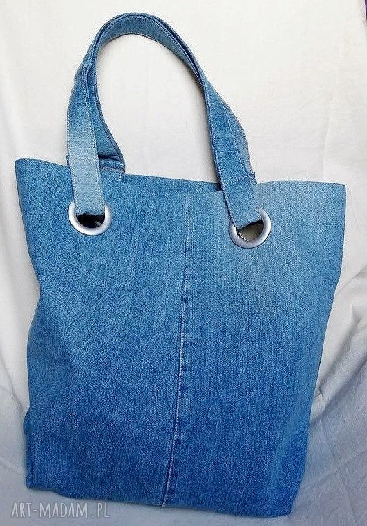 Niebieska Torba z Recyklingu Jeansu