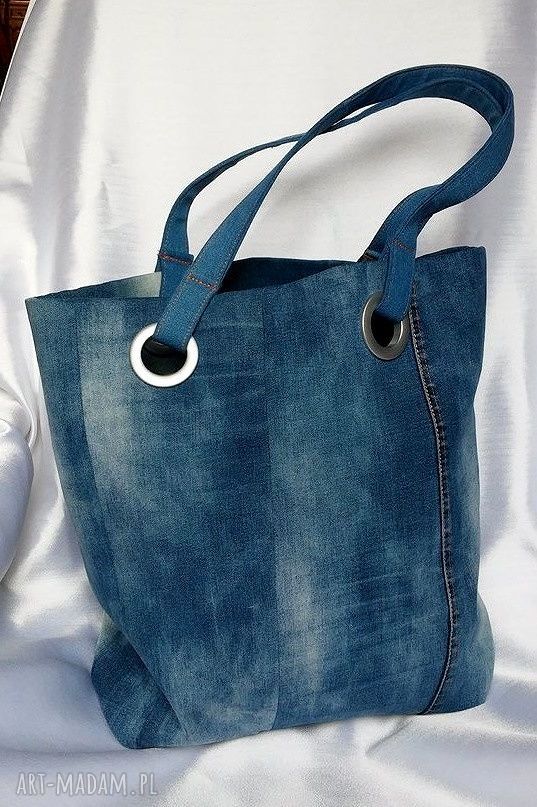 Niebieska Torba z Recyklingu Jeansu