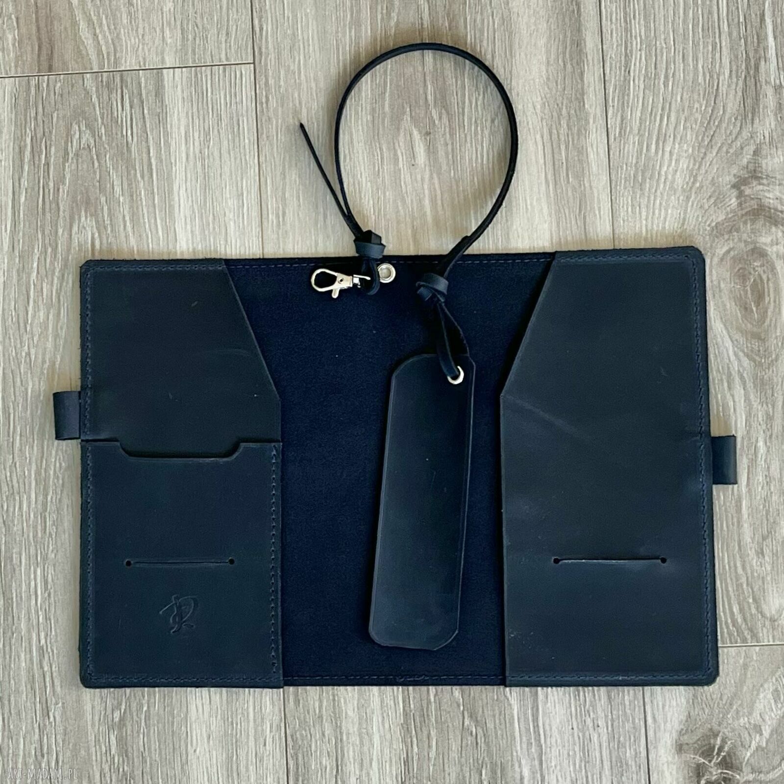 notesy: Niebieski notes, okładka skórzana formatu A 5. Handmade