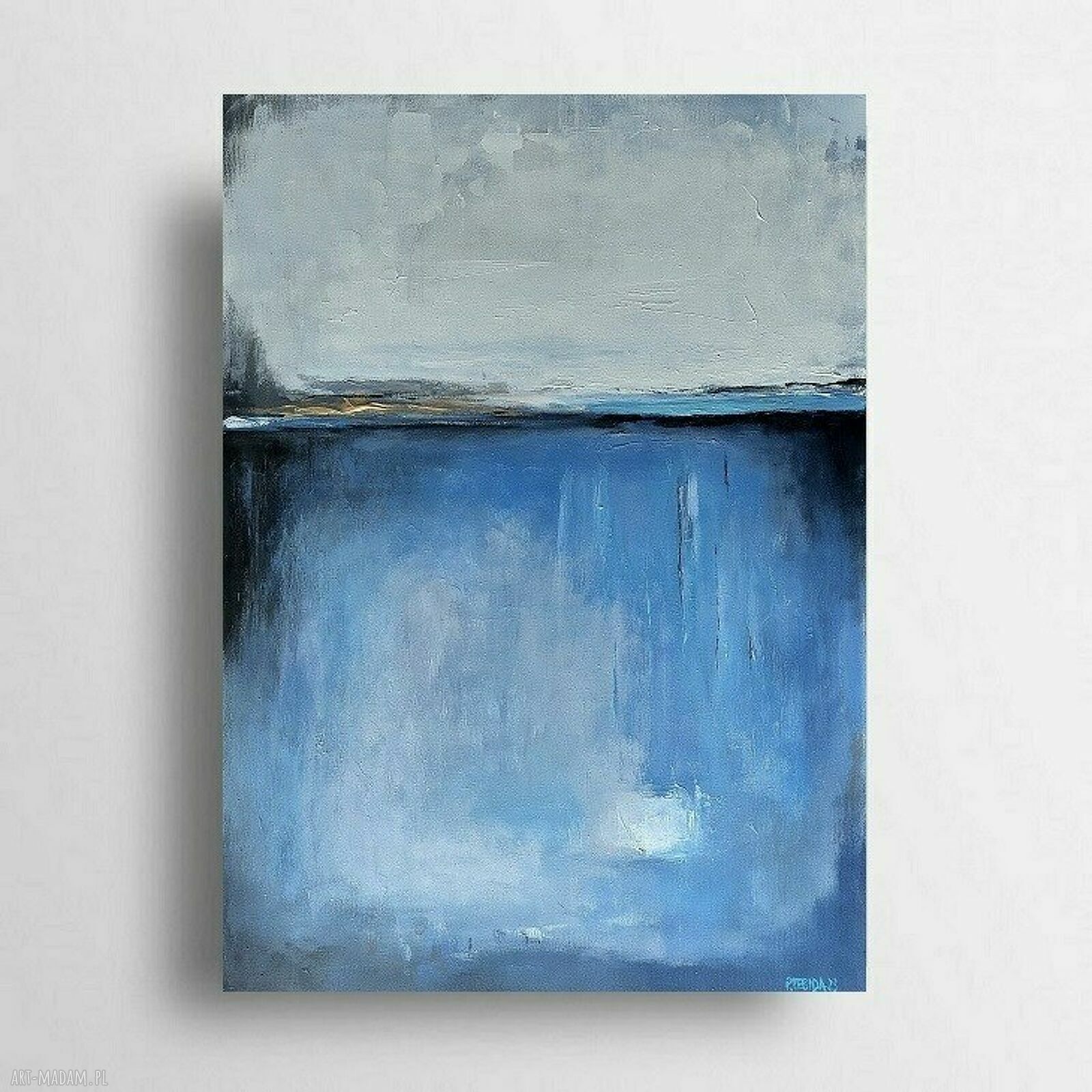 Niebieski sen - ręcznie malowany obraz akrylowy 70x50 cm