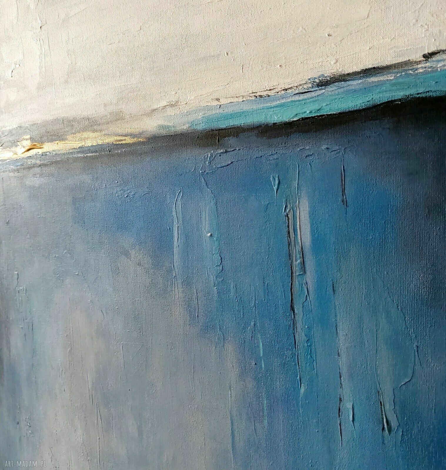Niebieski sen - ręcznie malowany obraz akrylowy 70x50 cm