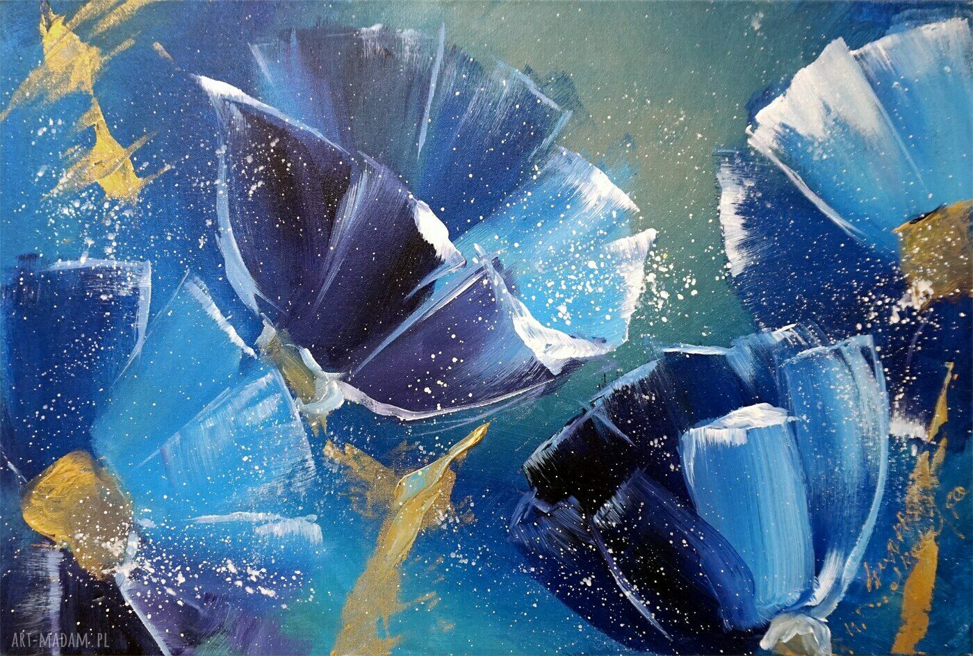 Maki niebieskie - obraz na płótnie Canvas giclee