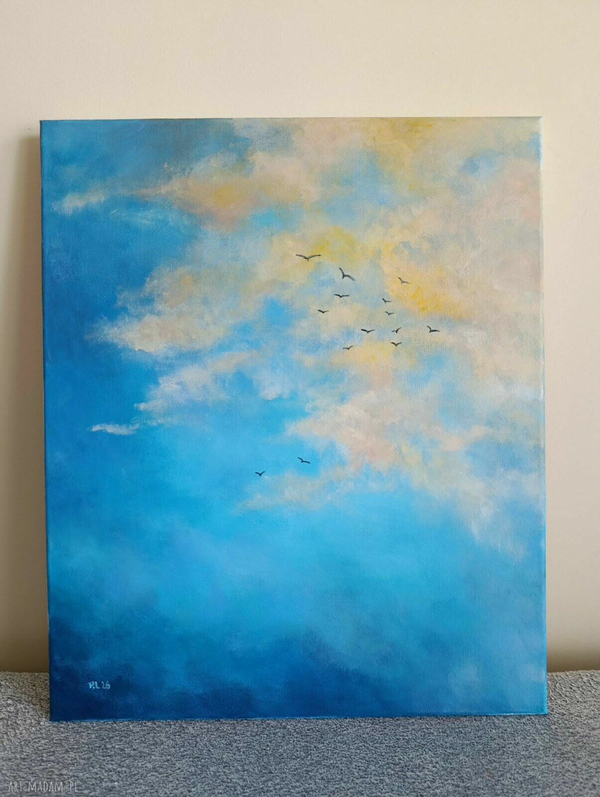 Niebo - ręcznie malowany obraz akrylowy 60x50 cm