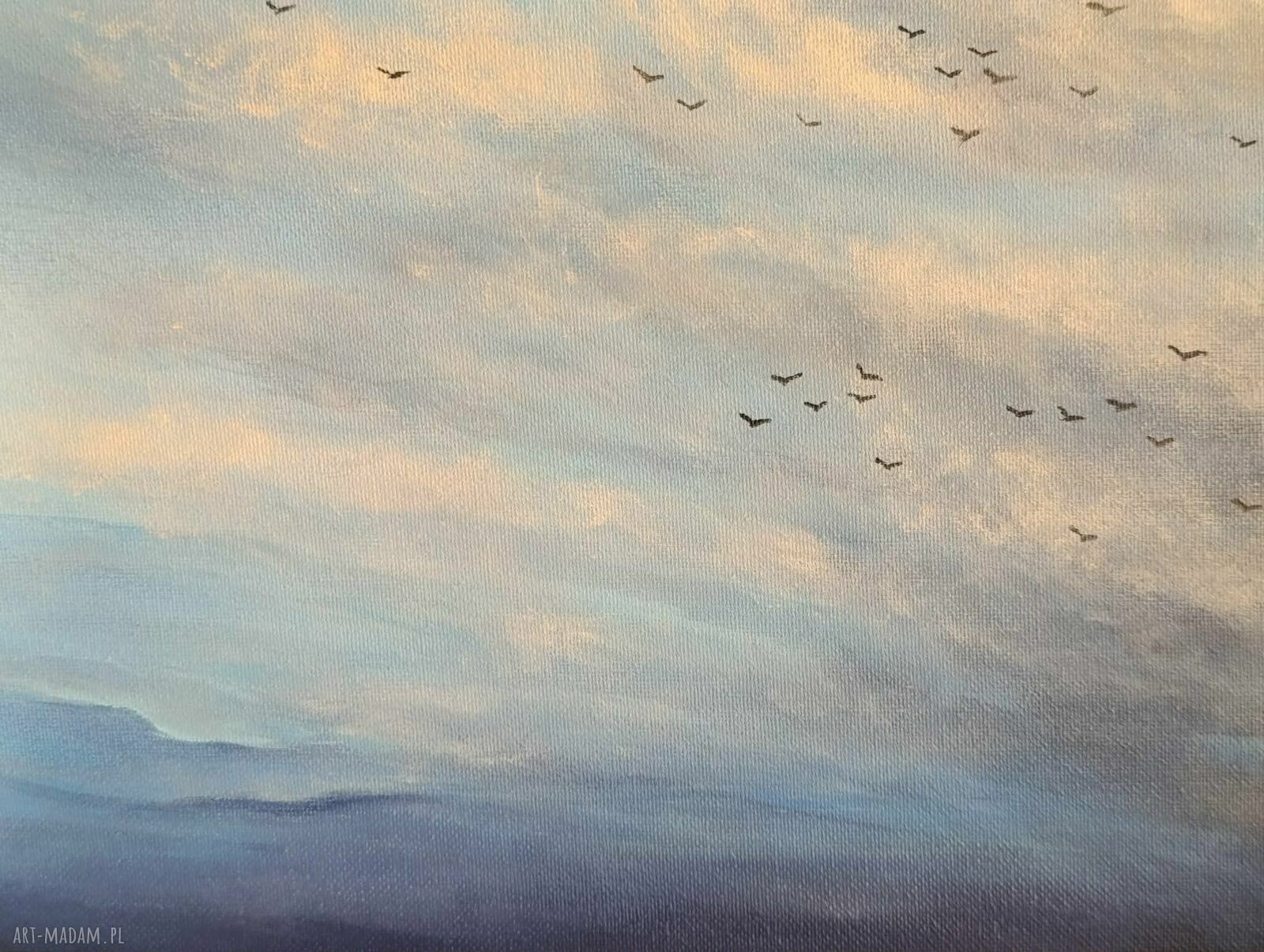 NIEBO - obraz akrylowy 40/50 cm z ptakami i chmurami