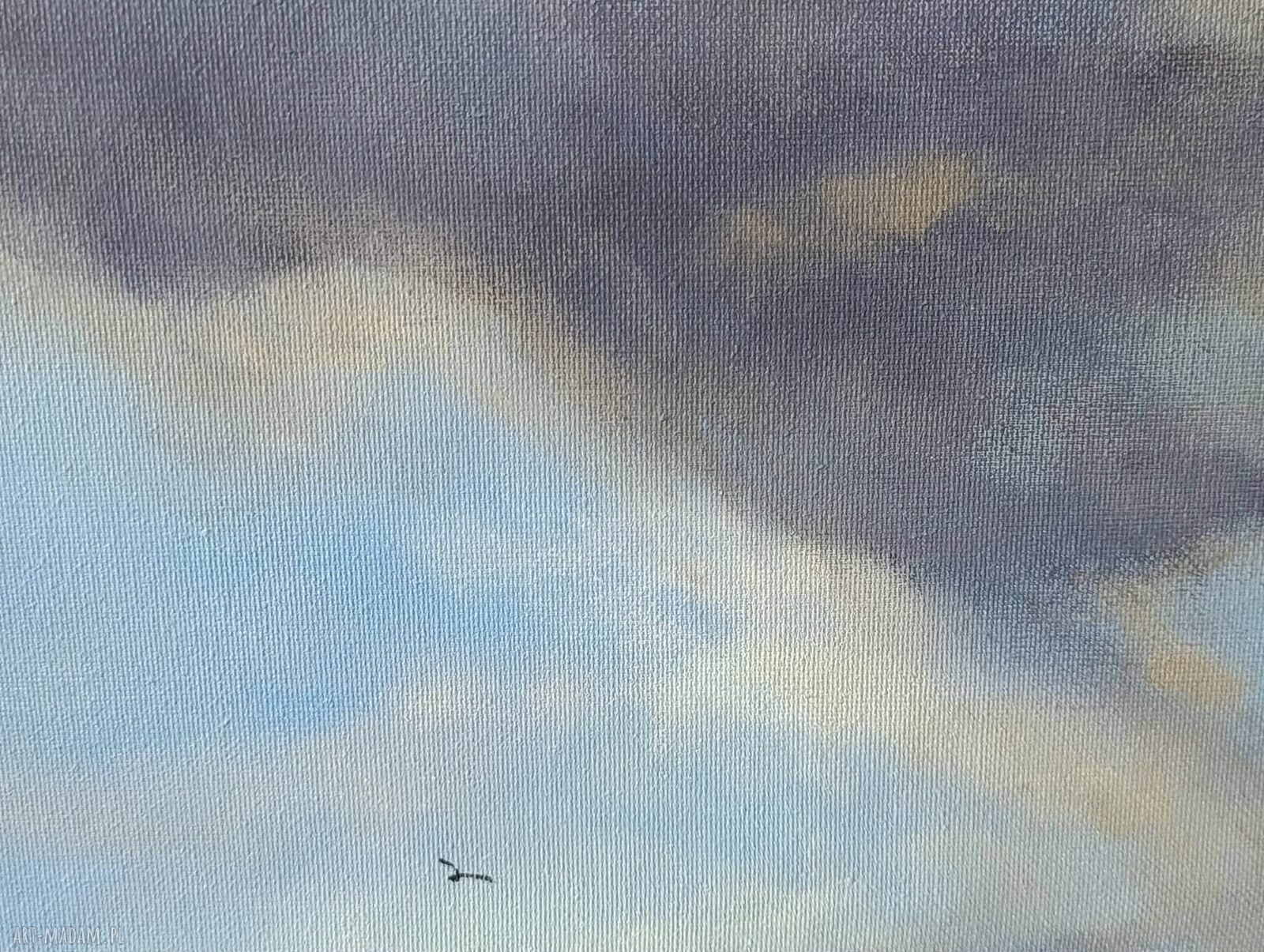 NIEBO - obraz akrylowy 50 x 70 cm z chmurami i ptakami