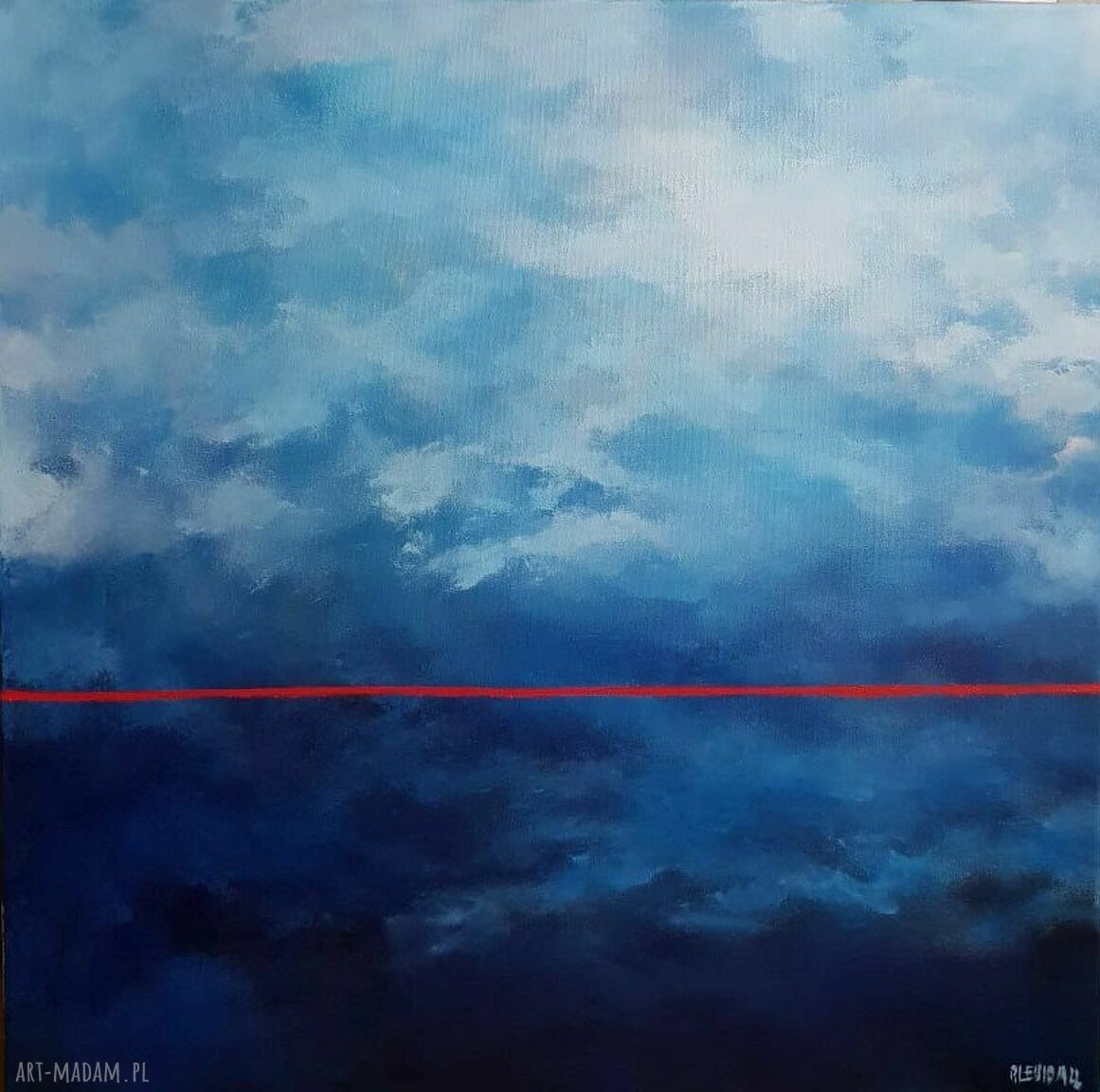 Niebo - obraz akrylowy 60x60 cm (kwadrat) - ręcznie malowany