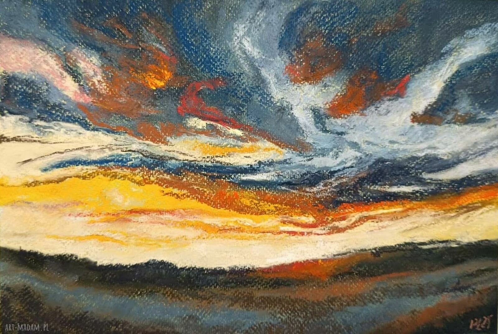 „Niebo” - obraz z pastelami suchymi (22,5x32,5 cm)