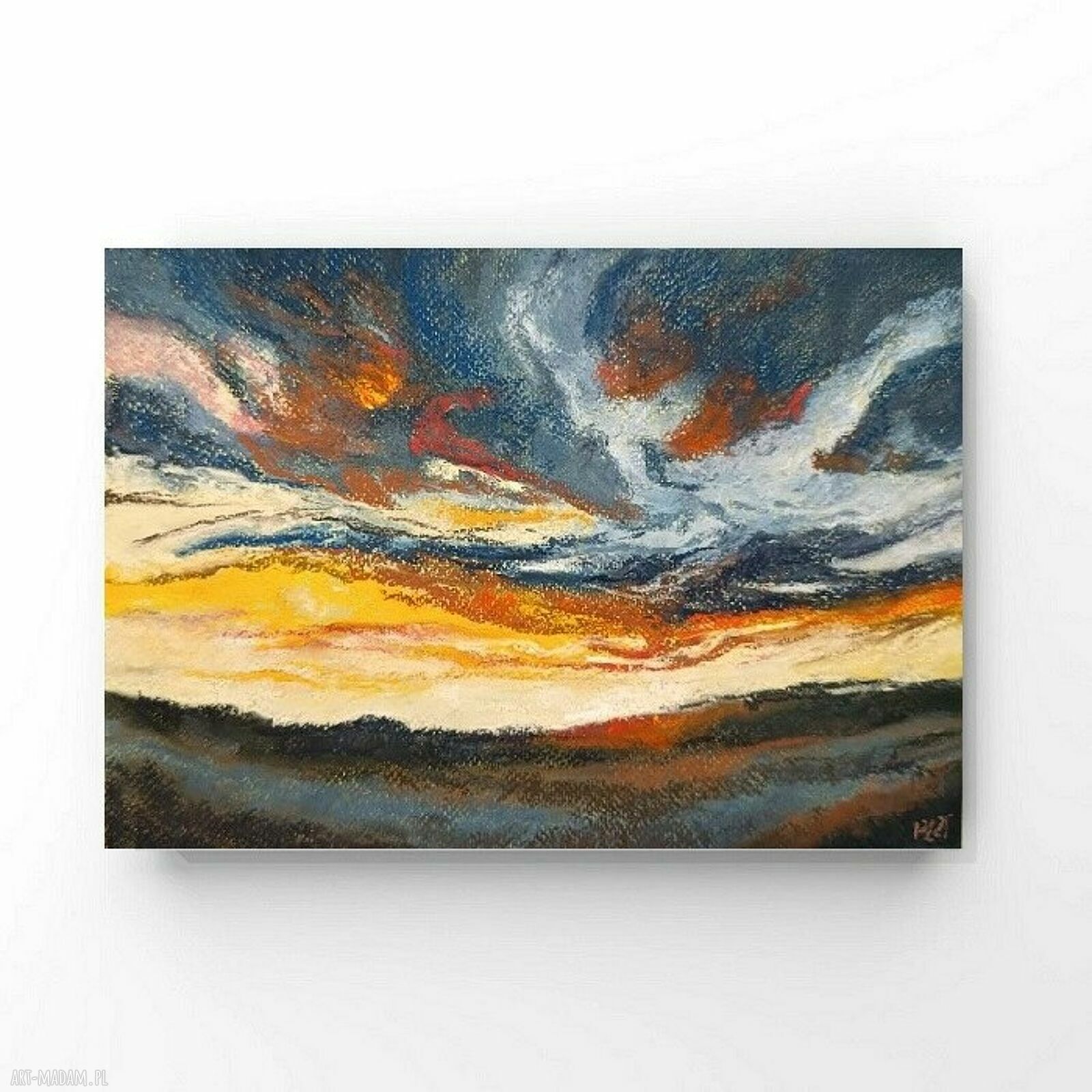 „Niebo” - obraz z pastelami suchymi 22,5x32,5 cm