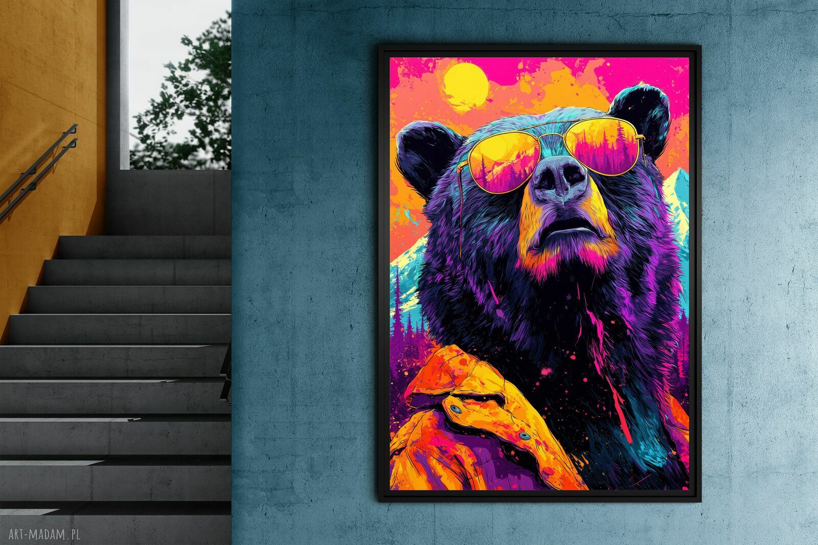 Niedźwiedź - plakat A3 z autorską grafiką artystyczną