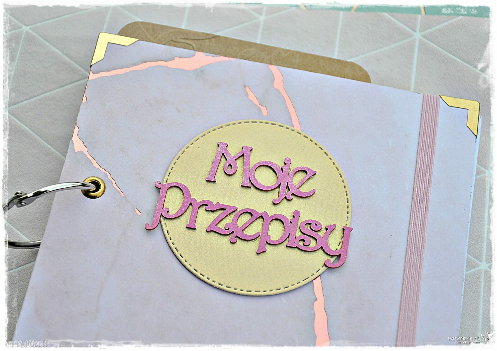 Niekończący się przepiśnik różowy marmur hand made