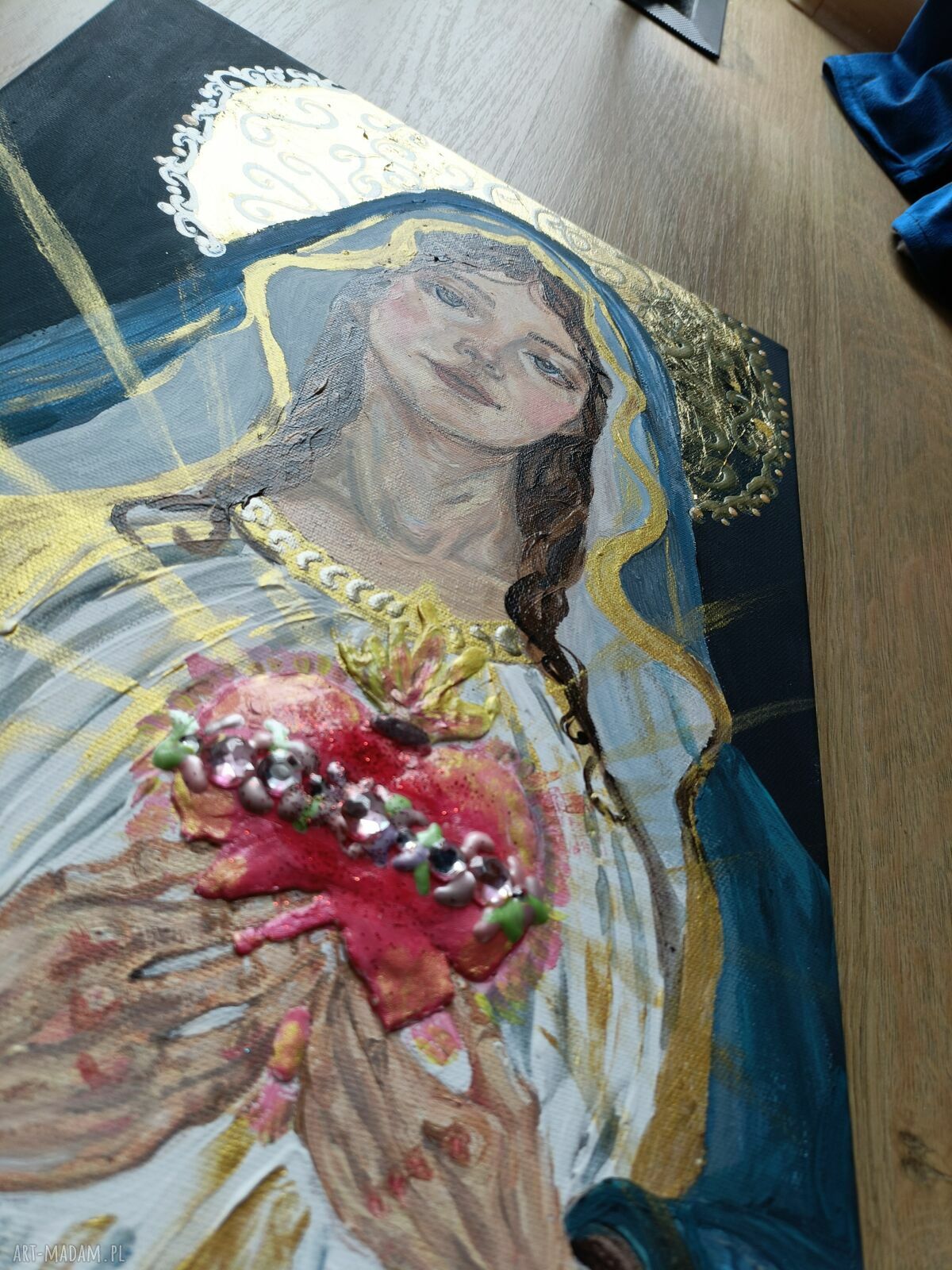 Niepokalane Serce Maryi - ręcznie wykonany obraz sakralny