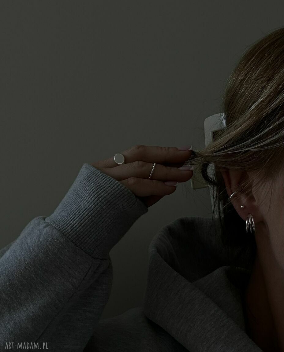 Srebrne potrójne kolczyki koła Sotho srebro 925, średnica 15 mm