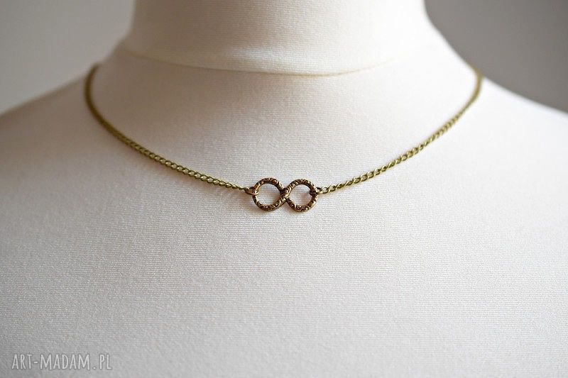 naszyjniki: Nieskończoność Infinity brązowy łańcuszek Ręcznie robione