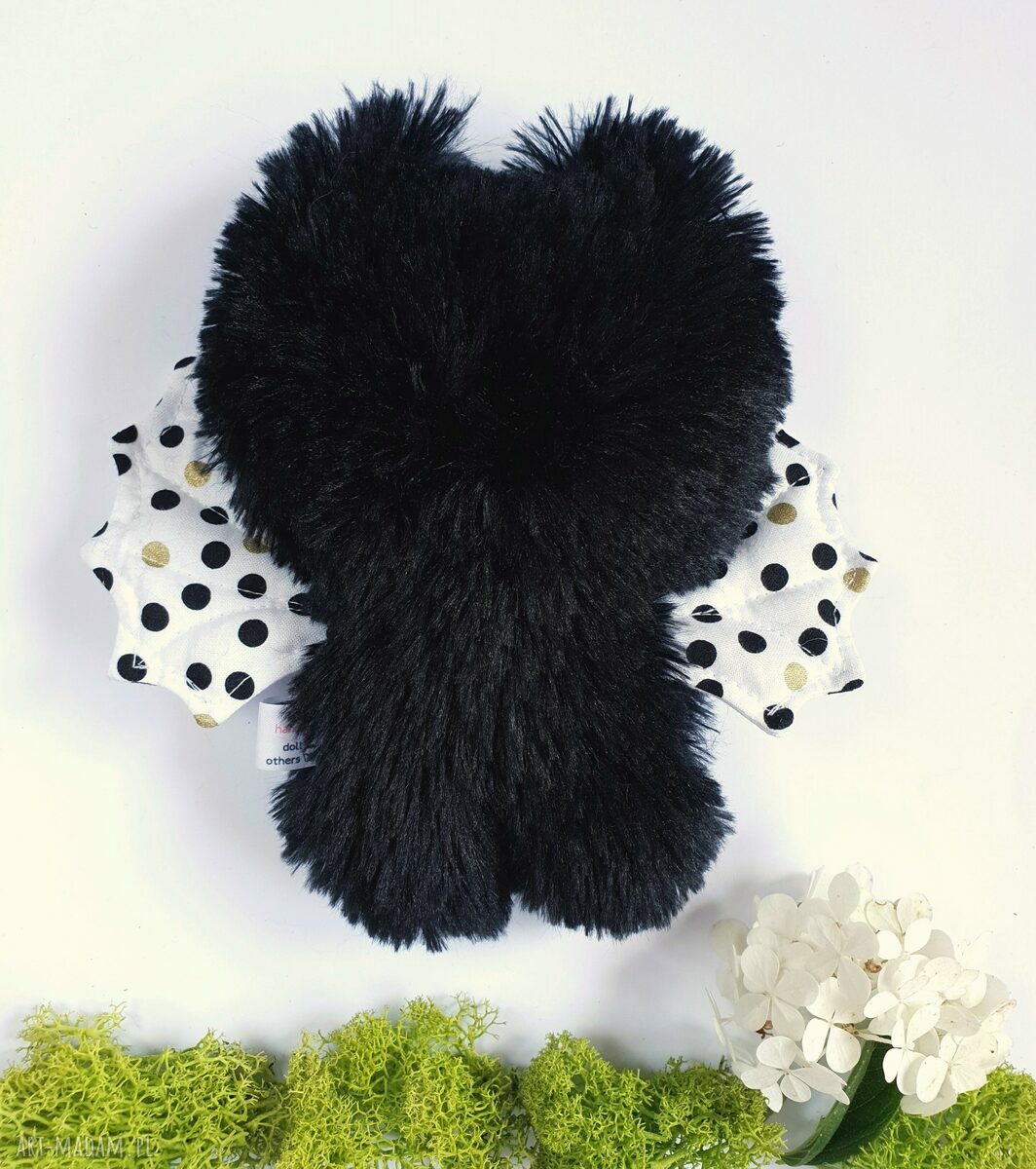 Nietoperz przytulanka Dumka - miękka eko lalka handmade 18 cm