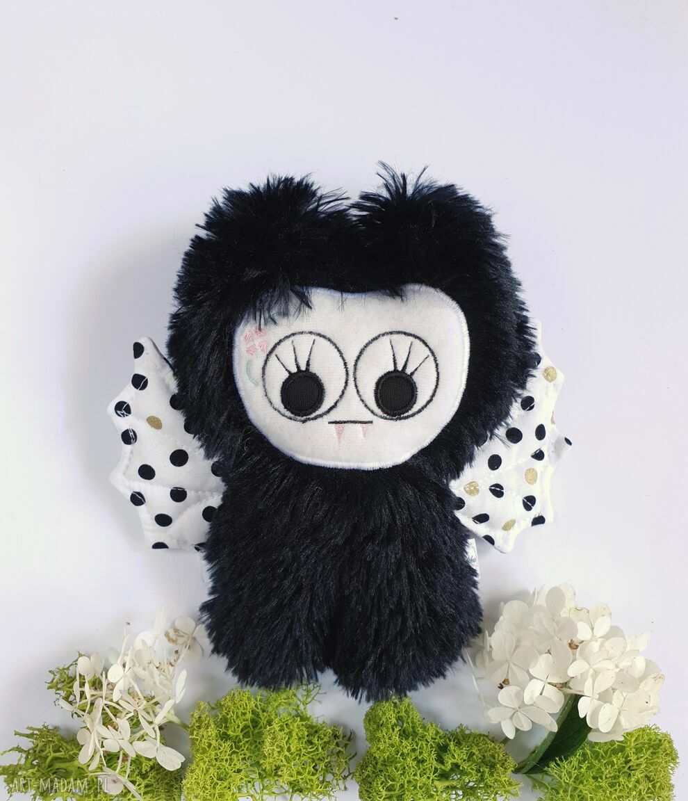 Nietoperz przytulanka Dumka - miękka eko lalka handmade 18 cm