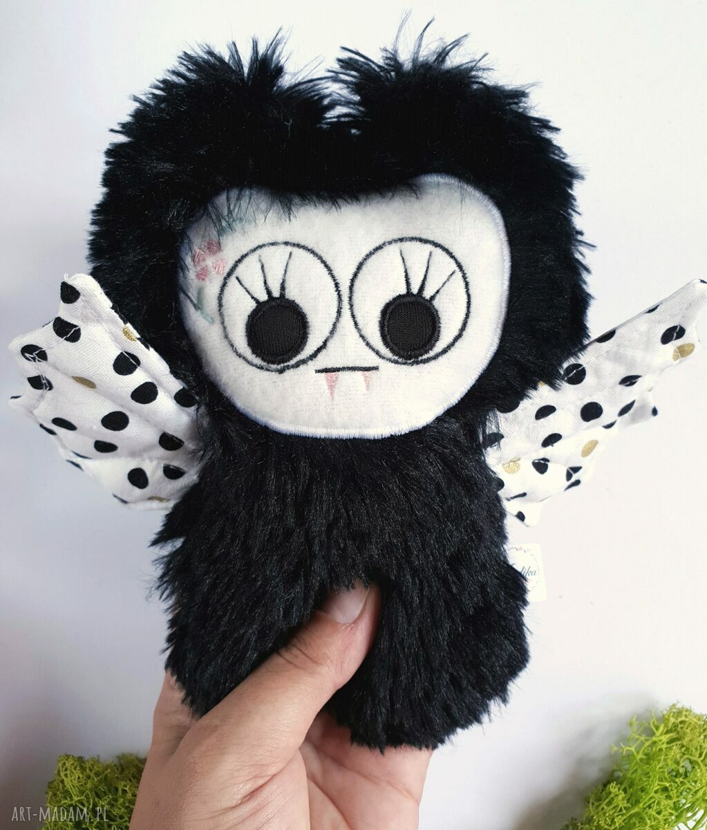 Nietoperz przytulanka Dumka - miękka eko lalka handmade 18 cm