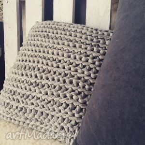 poduszka ręcznie wykonana recykling - szare poduszki