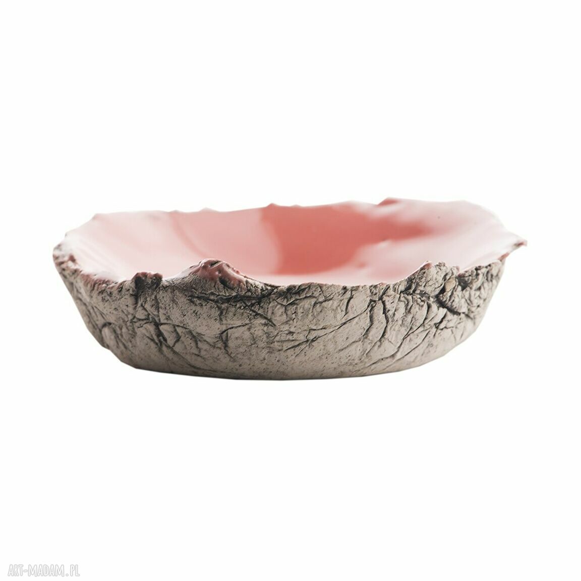 Niewielka miseczka ceramiczna - handmade talerzyk z jasnej gliny