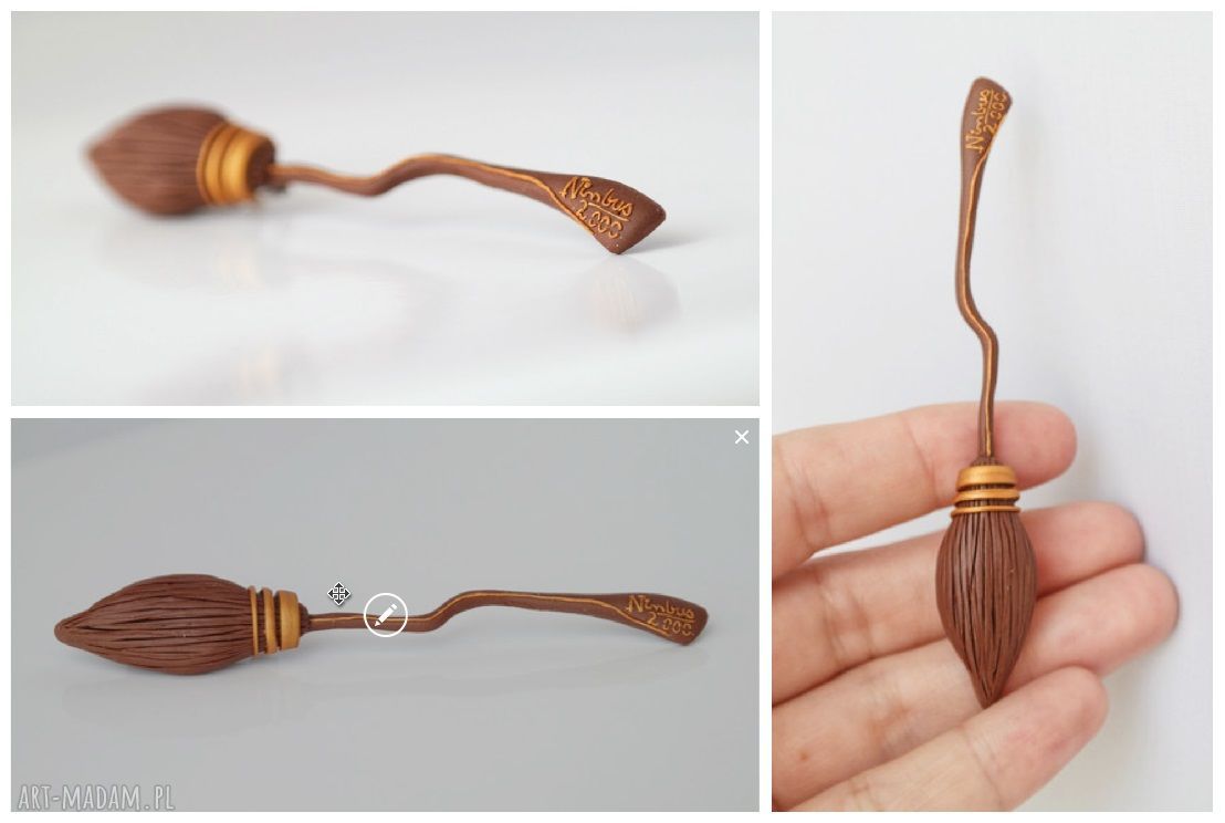 Nimbus 2000 - broszka Harry Potter (miotła) - handmade