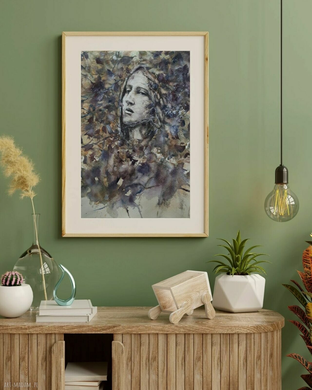 Nimfa leśna - artystyczny wydruk akwareli na plakat