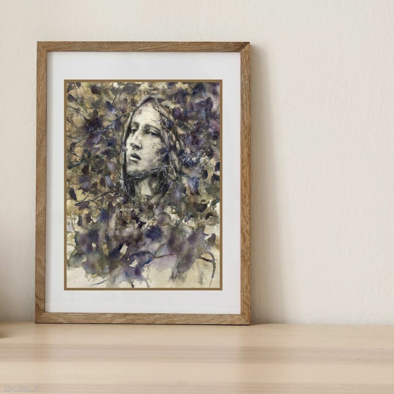 Nimfa leśna - artystyczny plakat A4 z motywem tajemniczego lasu