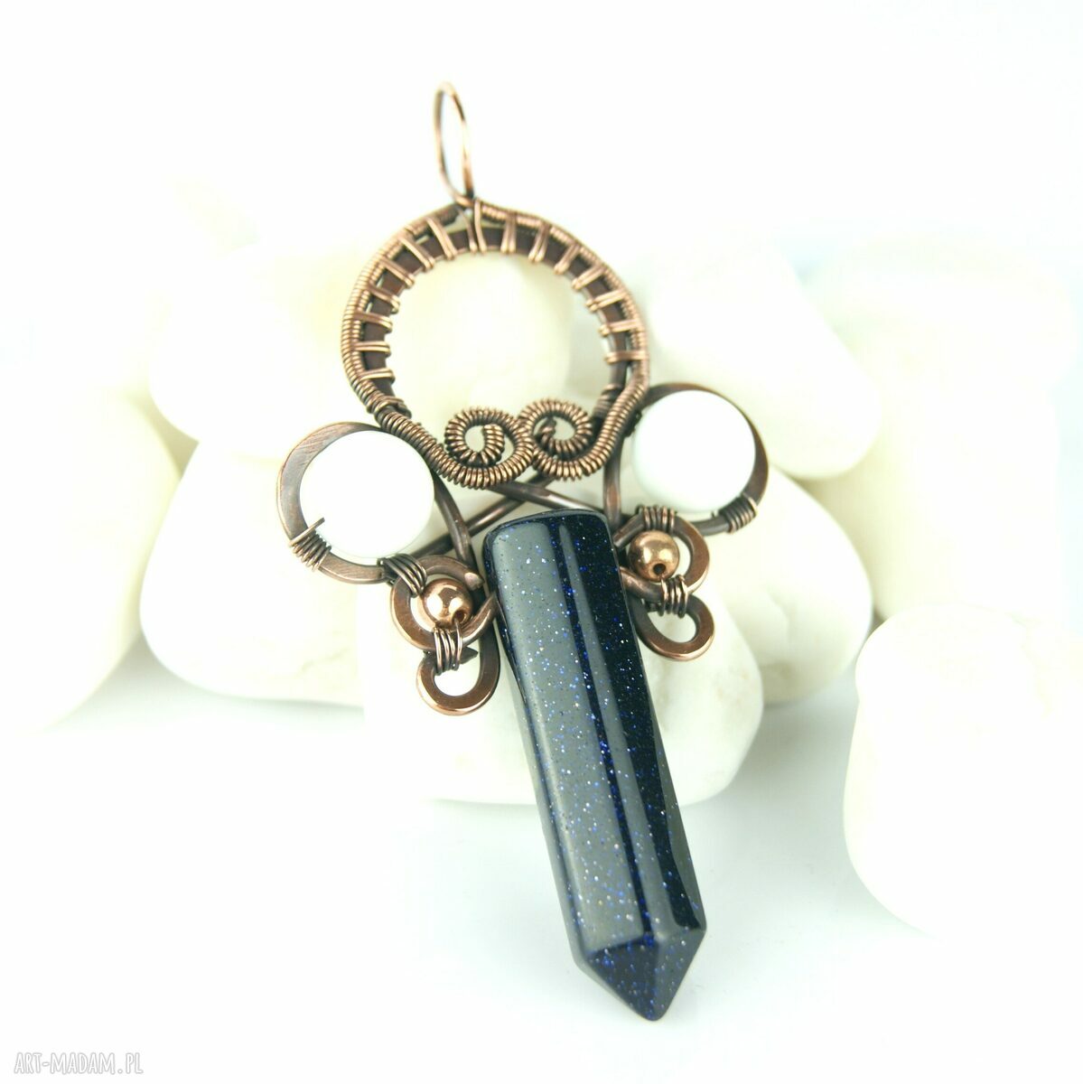 Wisiorek Noc Kairu - miedziany wire wrapping