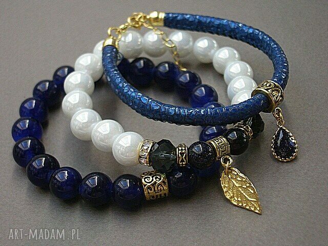 Navy blue and white vol. 14 /07 09 16/ set hand made