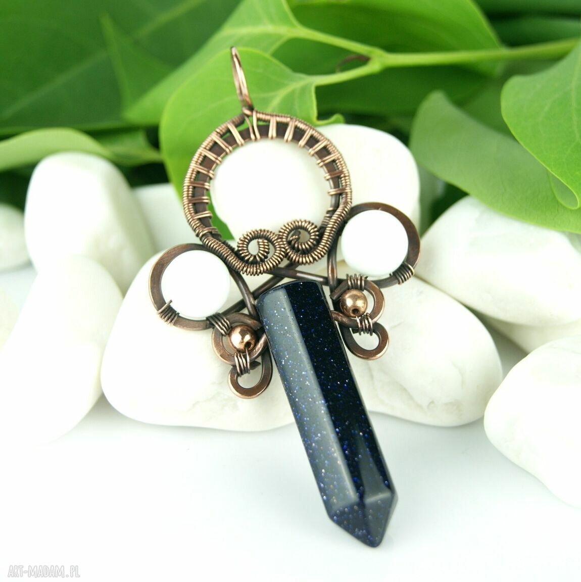 Wisiorek Noc Kairu - miedziany wire wrapping