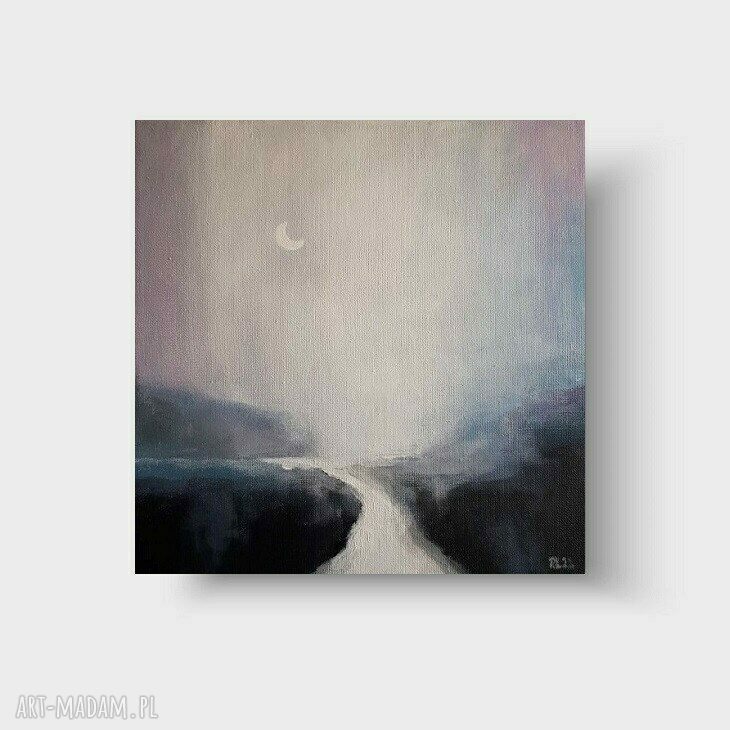 NOC - obraz akrylowy 30x30 cm na płótnie lnianym, gotowy do zawieszenia