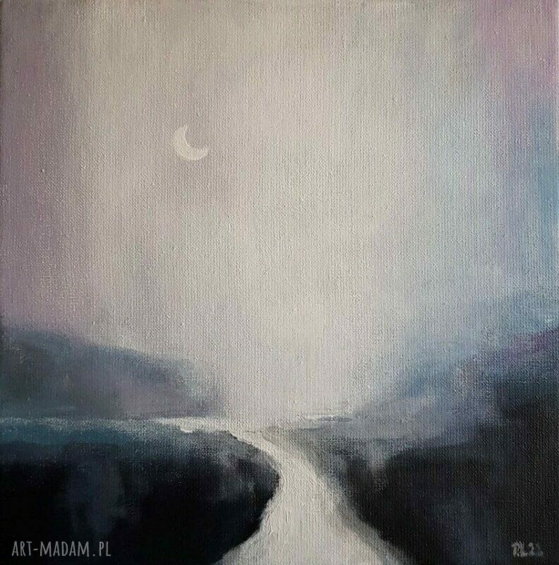 NOC - obraz akrylowy 30x30 cm na płótnie lnianym, gotowy do zawieszenia