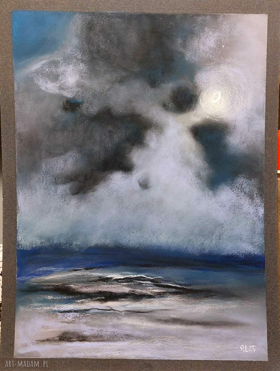 Noc - pastelowy pejzaż 24x18 cm (suche pastele)