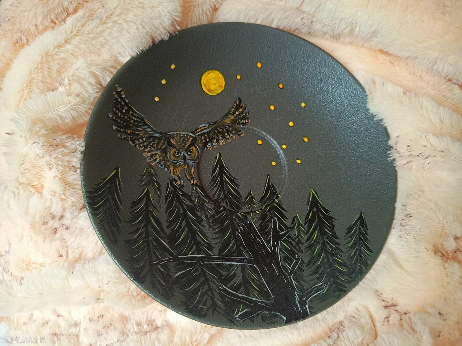 Nocne sowy - ręcznie malowany komplet kubków z porcelany