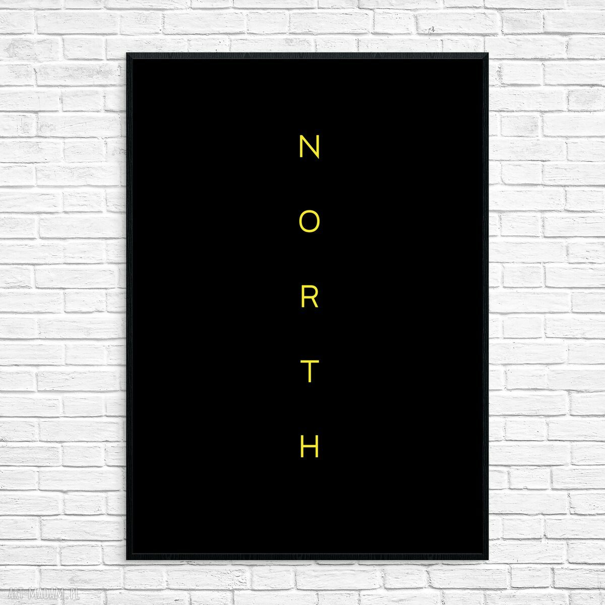 North is harsh 2 - minimalistyczna grafika 50x70 w czarnej ramie