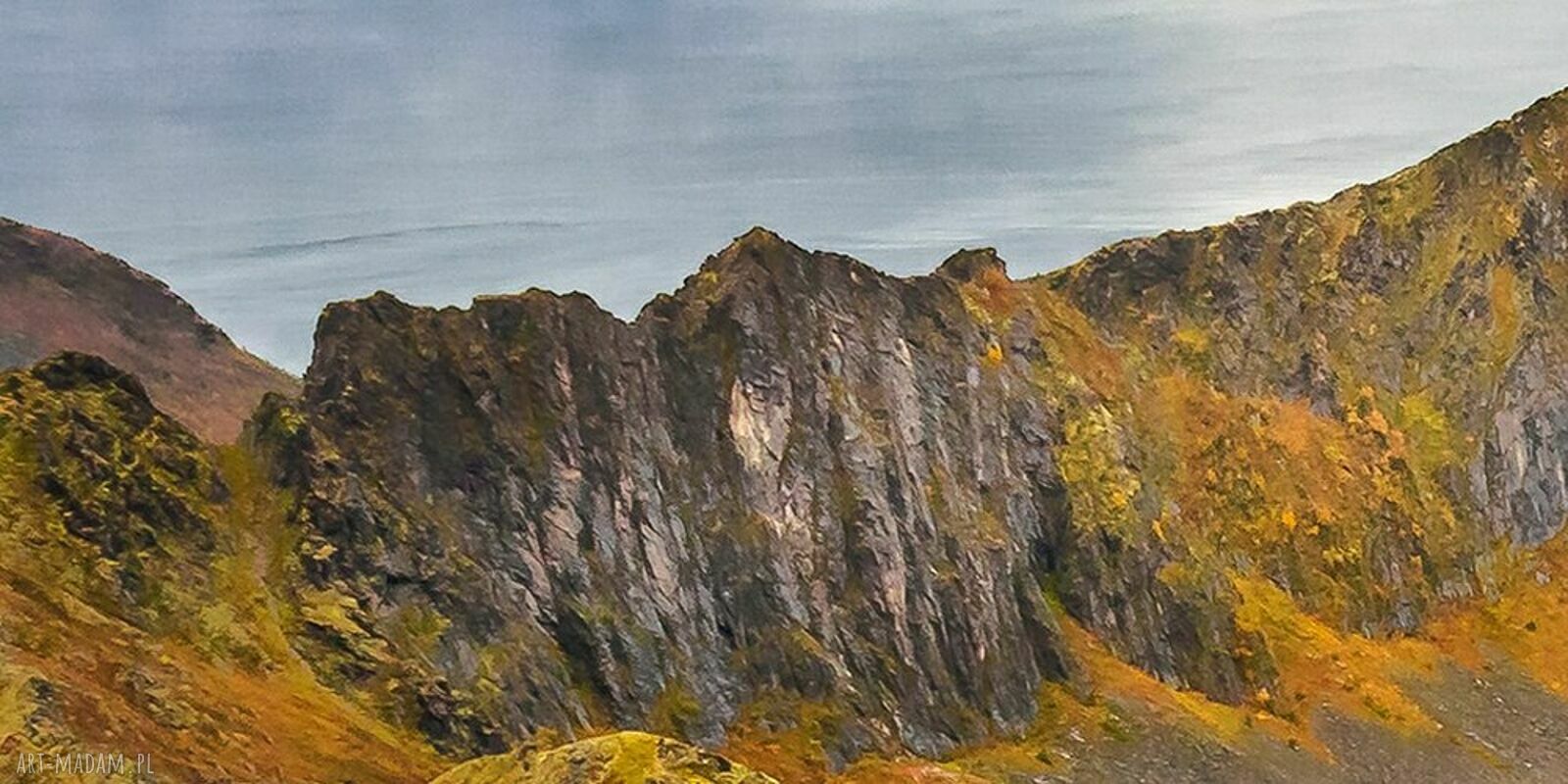 Obraz na płótnie NORWESKI FIORD 120x80 cm - pejzaż gór i morza