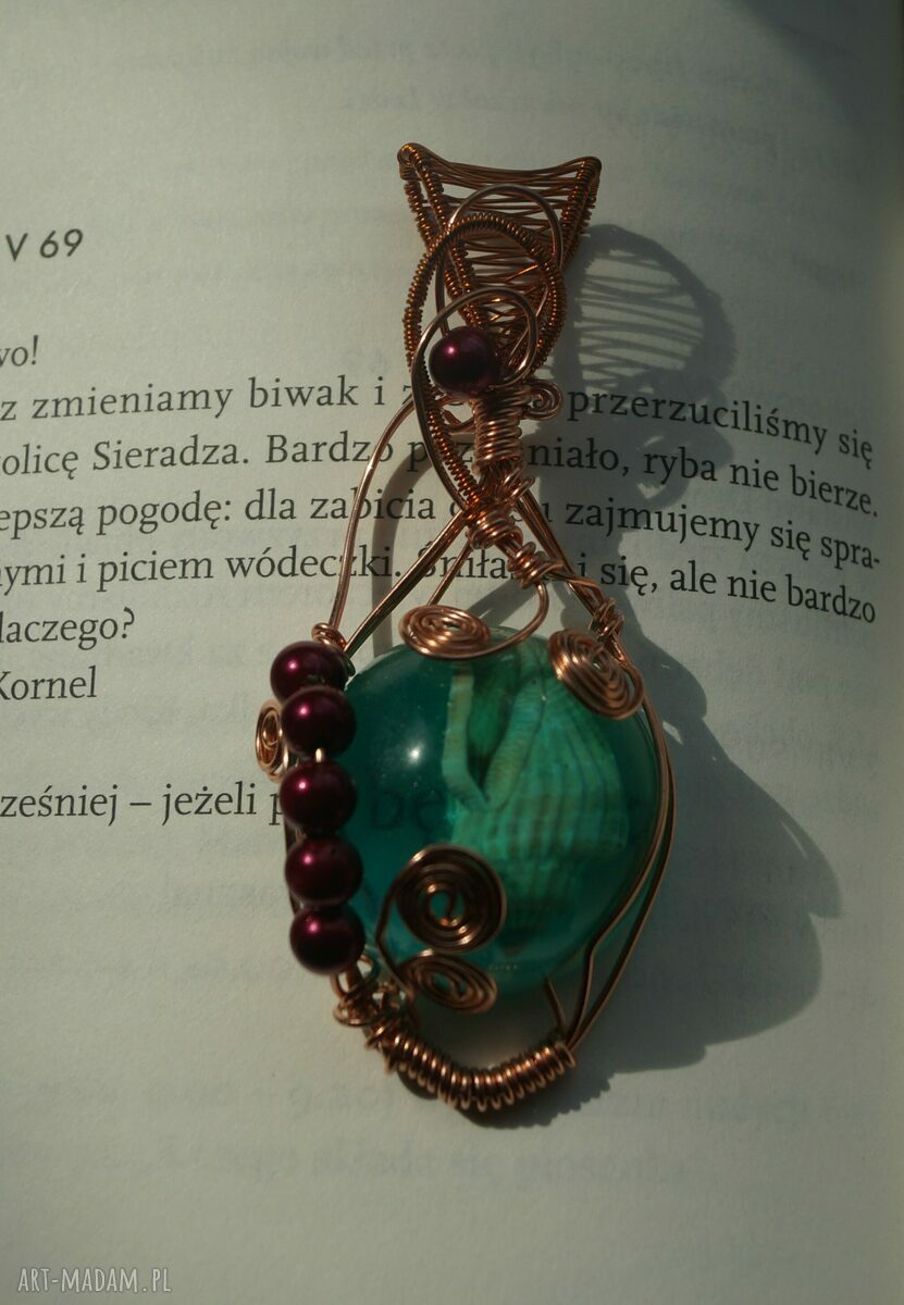 Nostalgia Większej Syrenki zawieszka z miedzi i żywicy Hand Made