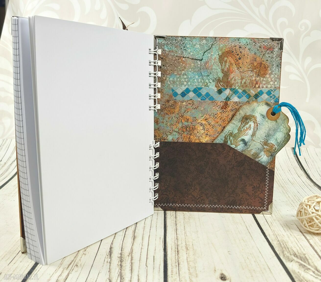 Notatnik A5 z koniem (n77) - scrapbooking handmade
