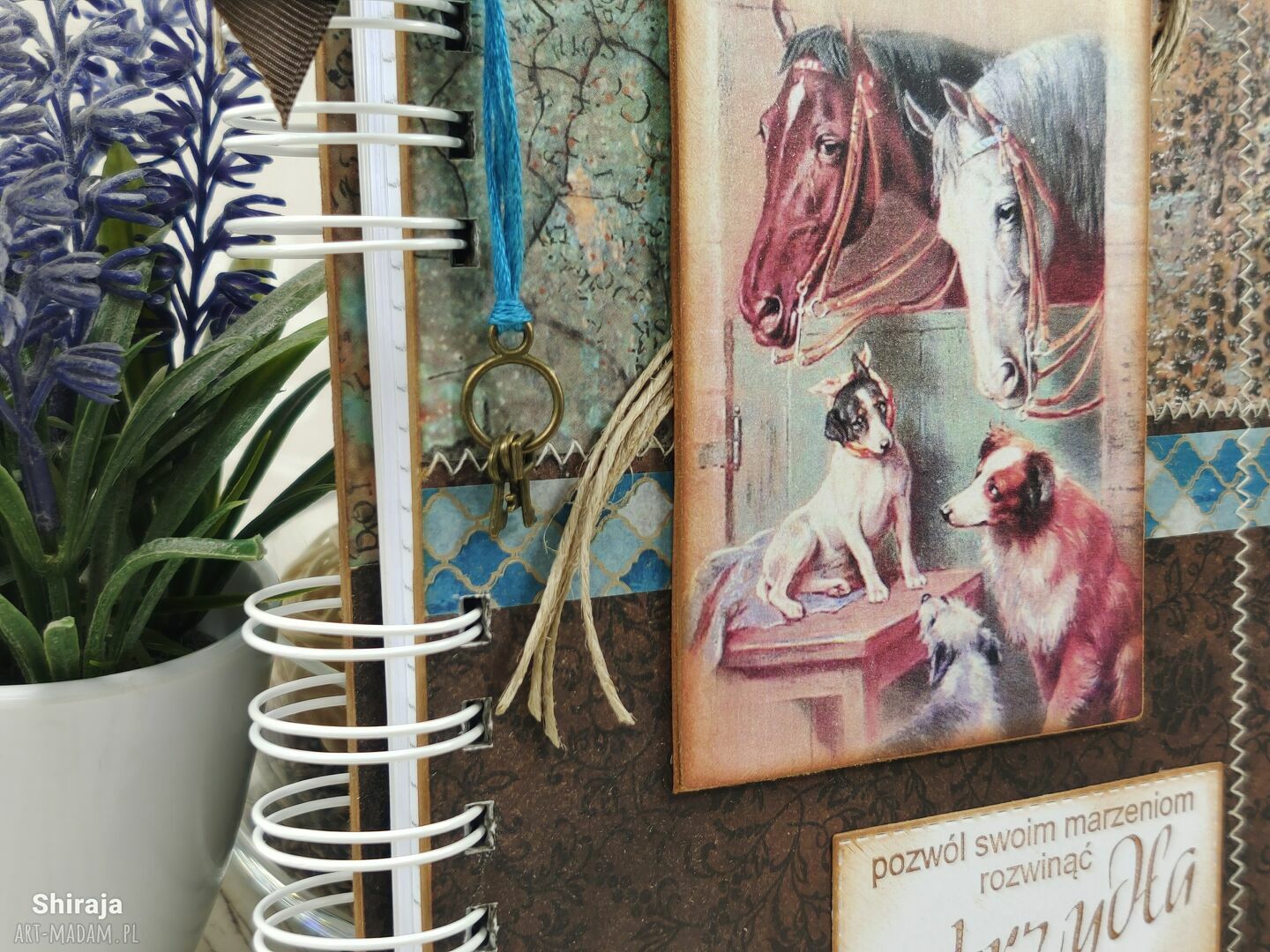 Notatnik A5 z koniem (n77) - scrapbooking handmade
