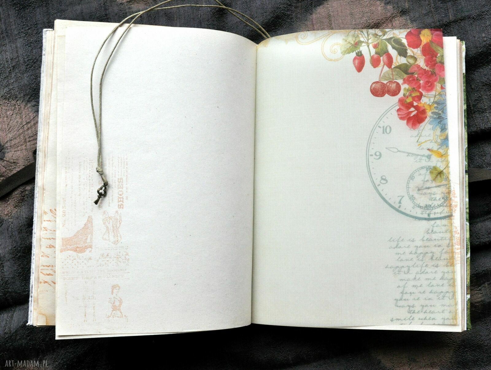 Ręcznie robiony notatnik scrapbooking retro 20x14 cm