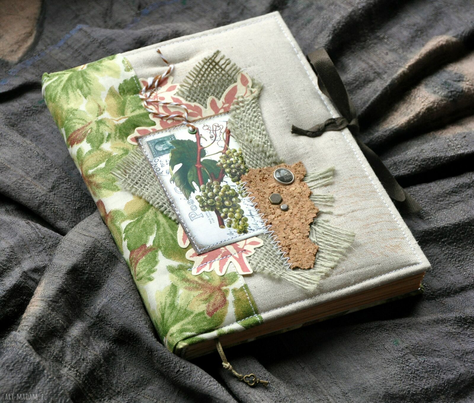 Ręcznie robiony notatnik scrapbooking retro 20x14 cm