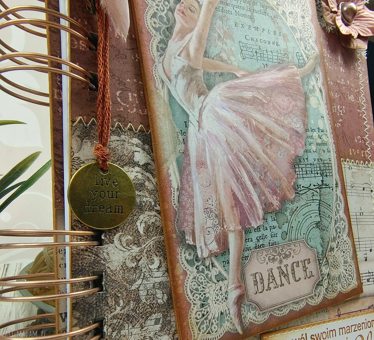 Notes A5 Baletnica - pamiętnik na prezent w stylu scrapbookingu